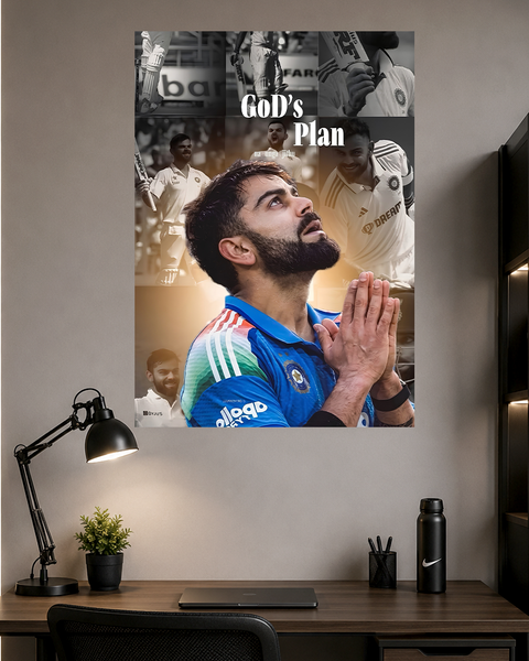 Virat Kohli | God's Plan | Cricket | Poster | CM36