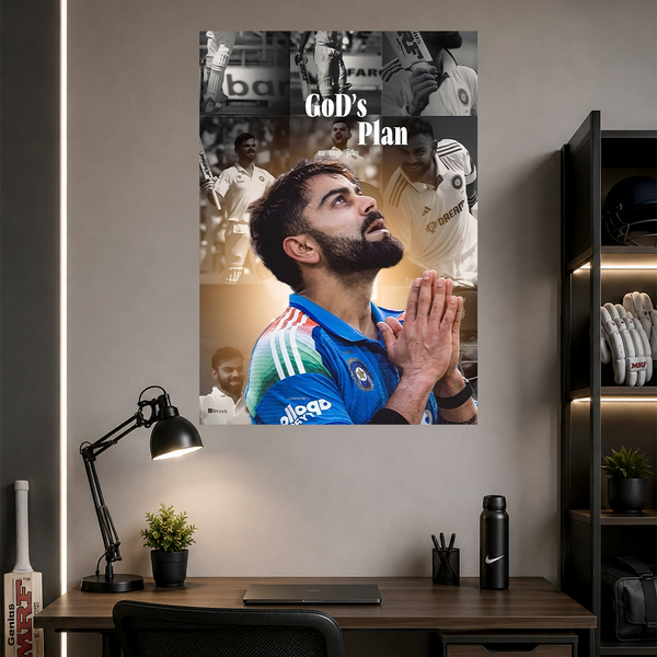 Virat Kohli | God's Plan | Cricket | Poster | CM36