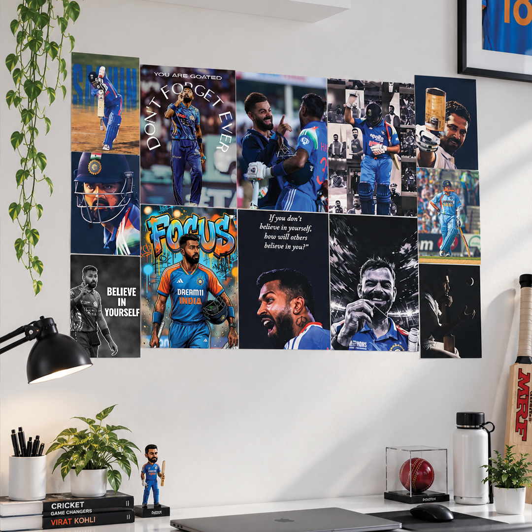Indian Cricket Team Wall Set - 12 Posters
