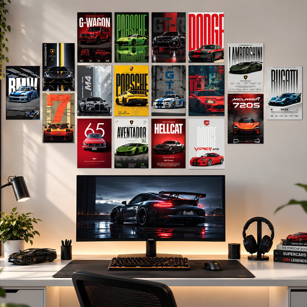 The Super Car Wall Set | 18 Posters