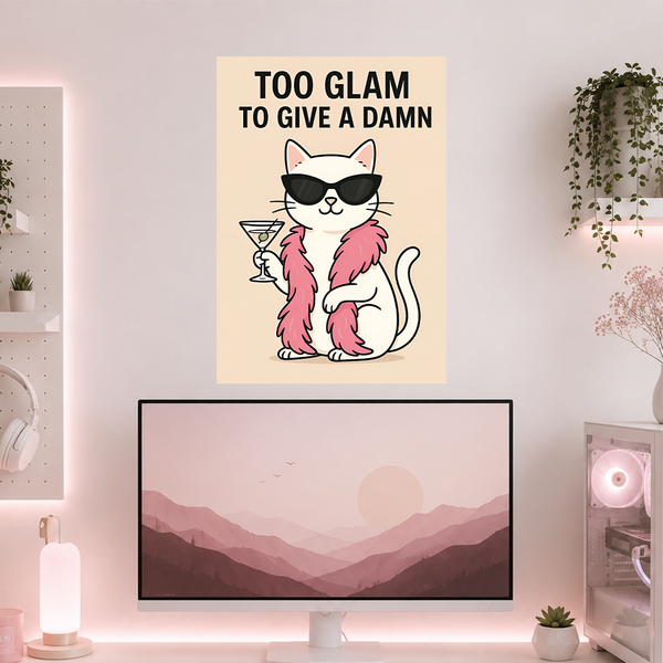 Too Glam To Give A Damn | Boss Babe | Poster