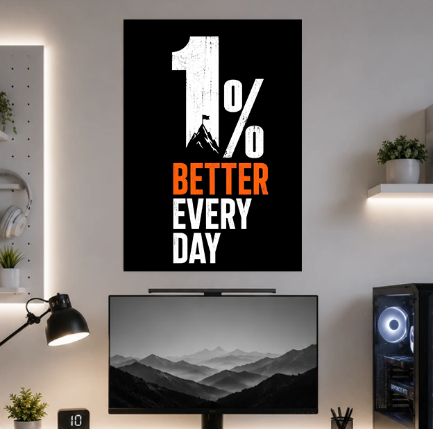 1% Better Everyday| Motivation | Poster | MM50