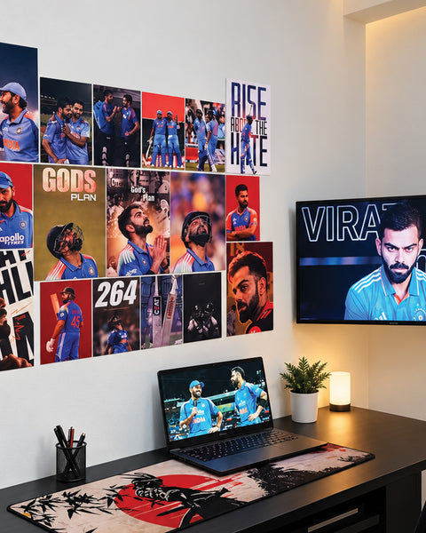 VIrat Kohli X Rohit Sharma wall set | Indian Cricket - 17 Posters